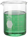 KIMAX BRAND GRIFFIN, LOW FORM BEAKER WITH CAPACITY SCALE 10ml.